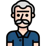 ico idoso bigode e cabelo branco